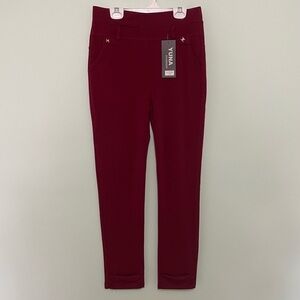 Brand new elastic waist with gold accessory red leggings size L/XL great shape